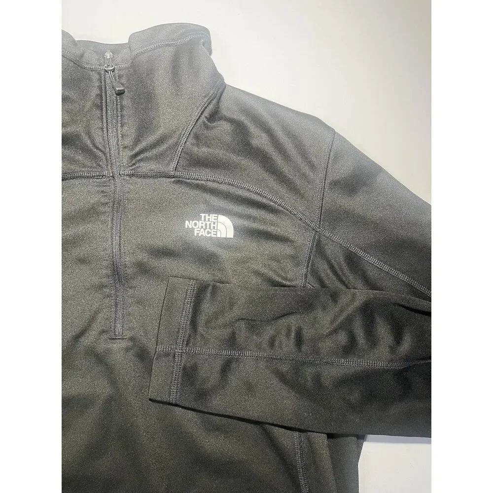 The North Face Pullover Mens Medium Black Quarter Zip Fleece Logo Layer NF00CP4A